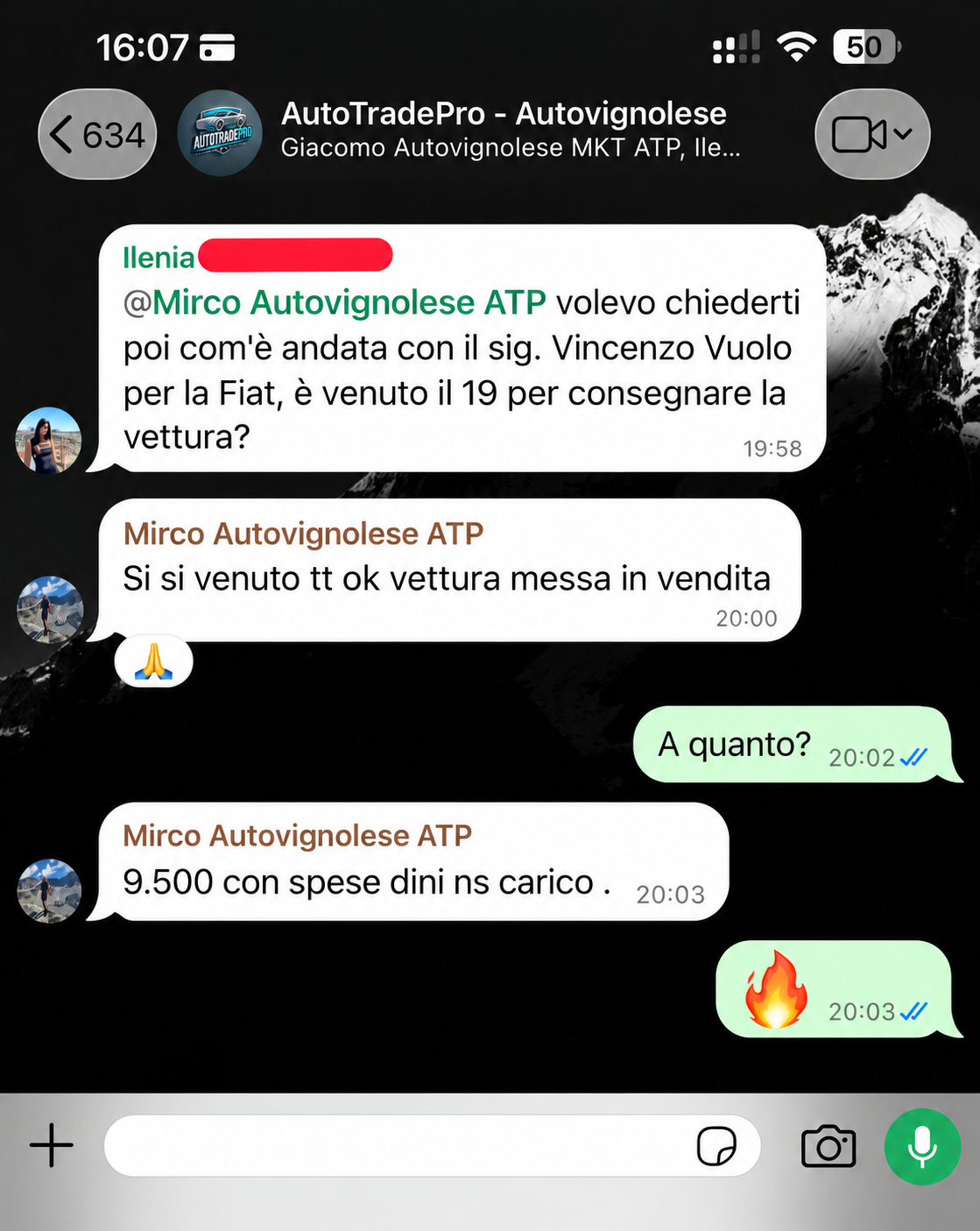Risultato cliente Piazzale Pieno
